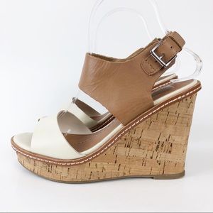 Dolce Vita Cream Tan Wedge Platform Strappy Heel